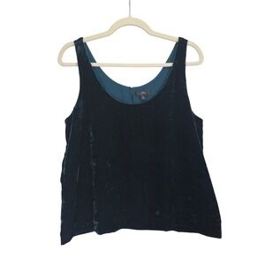 J. Jill Womens Velvet Tank‎ Top Size 8 Emerald Green Jewel Office Holiday Party